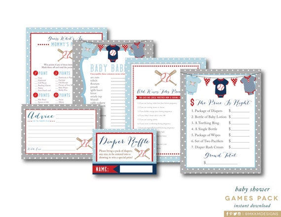 Baseball Baby Shower Games Little Slugger Theme Baseball Advice