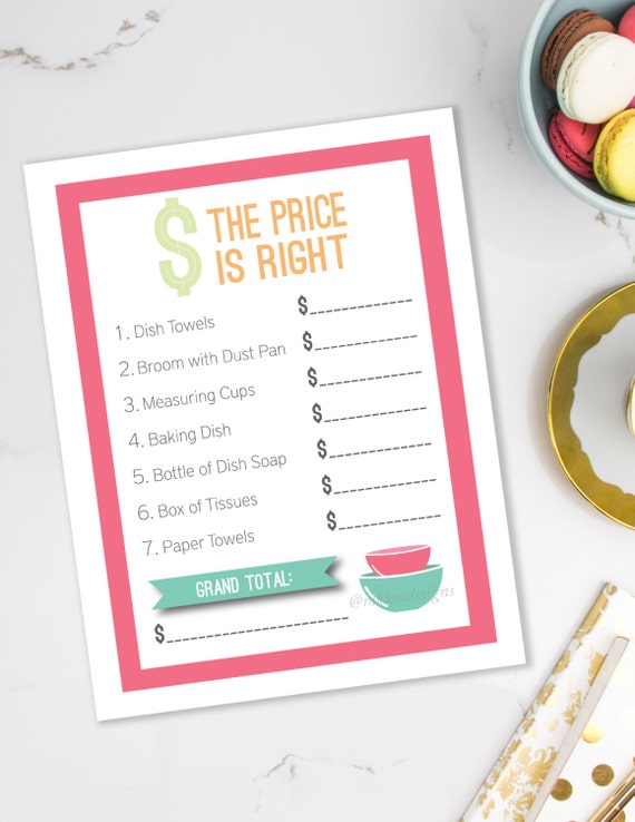 The Price Is Right, Bridal Shower Game, INSTANT DOWNLOAD, Stock The Kitchen Shower, Couples Shower Game, Guess The Price Game, #20 Il_570xn