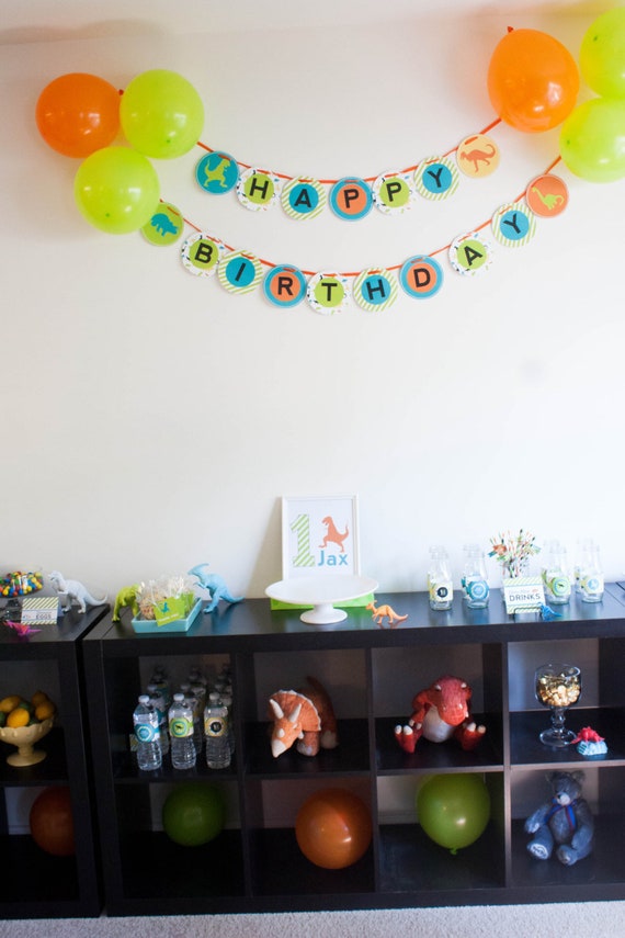 Dinosaur Birthday Banner, Happy Birthday Banner, Dinosaur Decorations, Dinosaur Printables, Dinomite Birthday, INSTANT DOWNLOAD, #40 Il_570xn