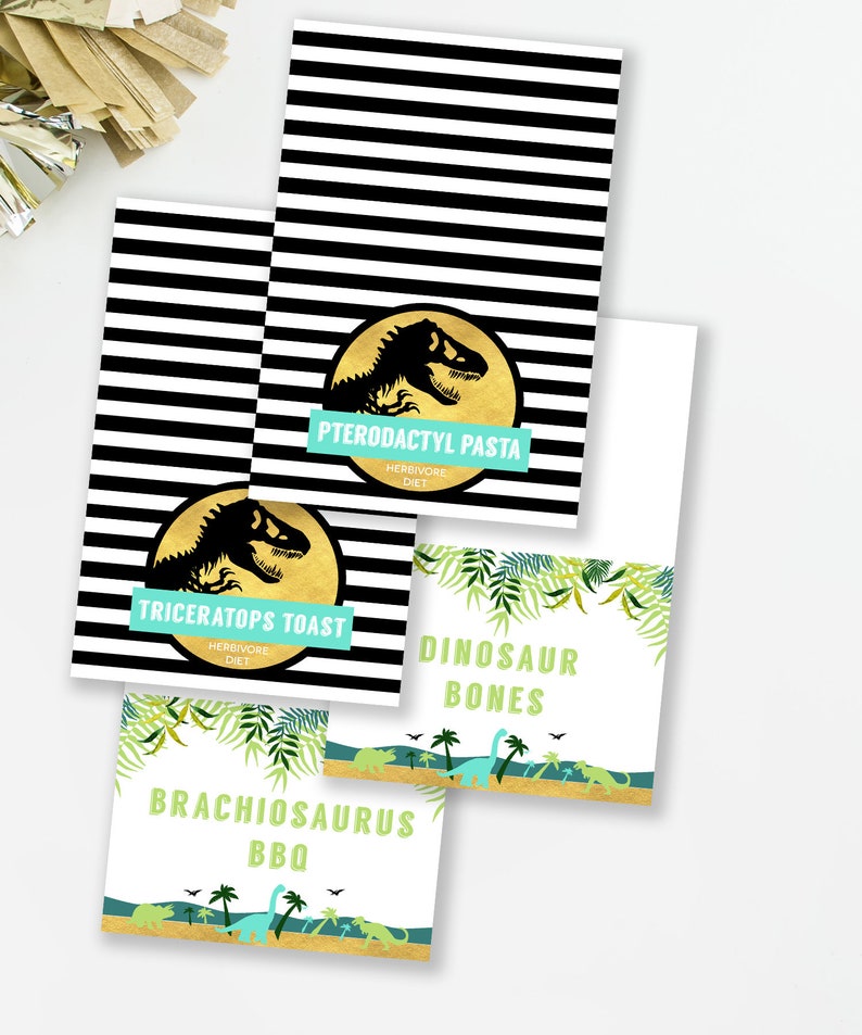 Jurassic Birthday Food Cards, Boys Birthday Decor, Dinosaur Printables, Dinosaur Food Cards, Jurassic Party Food Tent, DOWNLOAD, 71 image 2