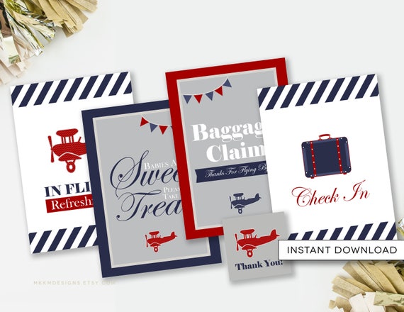 Airplane Baby Shower Decorations Baggage Claim Sign Travel Etsy