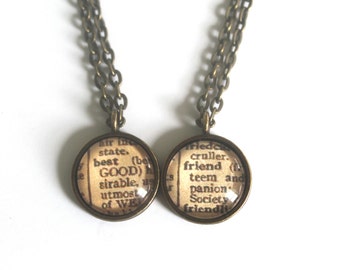 Friendship Jewelry Necklace Set Dictionary Pages