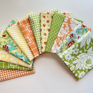 Shine On Yellow, Green, and Orange Fabric Bundle - 12 fabrics - Bonnie and Camille for Moda Fabrics