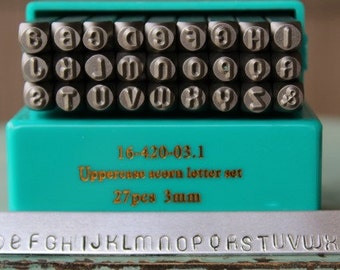 3mm Acorn Font Alphabet Letter Uppercase Stamp Set- 3MM Uppercase Jewelry Metal Stamps- SGCH-ACU3Mm