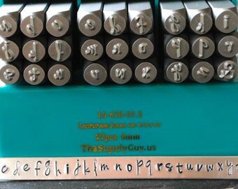 6mm Jenna Sue Font Lowercase Metal Alphabet Letter Stamp Set - Metal Letter Stamps-Metal Stamping and Jewelry Tool - SGCH-JSL6MM