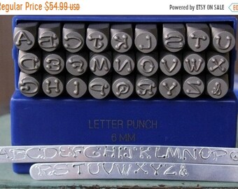 Sale4 6mm Dotz Font Uppercase Metal Alphabet Letter Stamp Set - Metal Letter Stamps-Metal Stamping and Jewelry Tool - SGE-13U