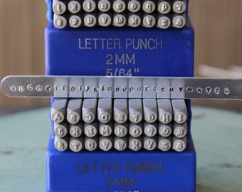 2mm Kristen - Playground Font Combination Metal Alphabet Letter Stamp Set - Metal Letter Stamps-Metal Stamping and Jewelry Tool - SGE-11UL