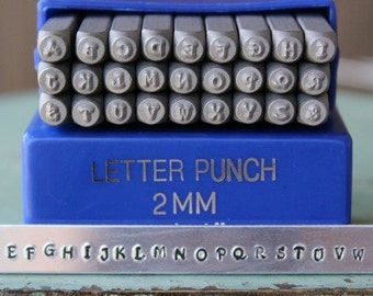 2mm Kristen - Playground Font Uppercase Metal Alphabet Letter Stamp Set - Metal Letter Stamps-Metal Stamping and Jewelry Tool - SGE-11U