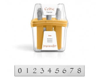 Impress Art 3mm Celtic Font Metal Number Stamp Set - Metal Letter Stamps-Metal Stamping and Jewelry Tool - SGSC1129A-3MM