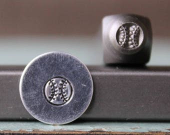 Sports Metal Stamps Metal Stamping Punch Tools for Metal Stamped DIY Jewelry Making Tools Baseball Metal Design Stamp 4.5mm DS404