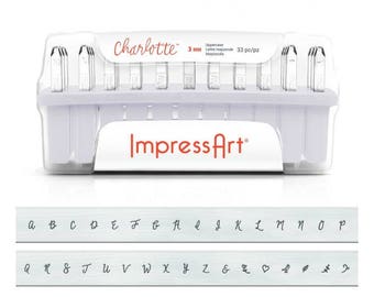 ImpressArt 3mm Charlotte Font Uppercase Metal Alphabet Letter Stamp Set - Metal Letter - Metal Stamping and Jewelry Tool - SGSC1230A-3MM