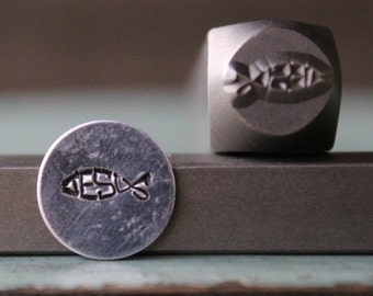 8mm Trout Fish Metal Punch Design Jewelry Stamp