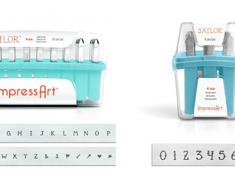 ImpressArt 4mm Sailor Font Combo Metal Alphabet Letter and Number Stamp Set-Metal Letter-Metal Stamping and Jewelry Tool-SGSC12341134-4MM