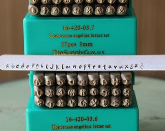 3mm Angelina - Posh Font Alphabet Letter Combination Stamp Set- 3MM Combo Jewelry Metal Stamps- SGCH-PSUPSL3MM