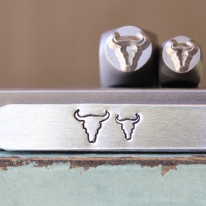 Brand New 5mm and 7mm Texas Longhorn Metal Design 2 Stamp Set - Metal Stamp - Metal Stamping and Jewelry Tool - SGCH-54461