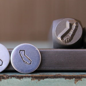 Supply Guy 6mm and 8mm California Metal Design 2 Stamp Set - US State Metal Stamp - Metal Stamping and Jewelry Tool - SGCH-CA327