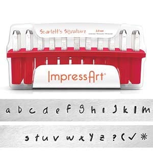 Impressart 2.5mm Scarlet Signature Lowercase Metal Alphabet Letter Stamp Set Metal Letter Stamps metal Stamping and Jewelry Tool SGSC1318 Etsy Denmark