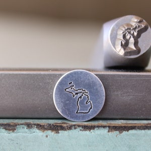 Supply Guy 8mm Michigan Metal Design Stamp - US State Metal Stamp - Metal Stamping and Jewelry Tool - SGCH-MI
