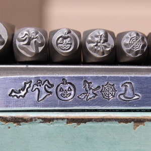 Supply Guy 5-7mm Halloween Metal Design 6 Stamp Set - Metal Stamp - Metal Stamping and Jewelry Tool- SGCH-246247248249250550
