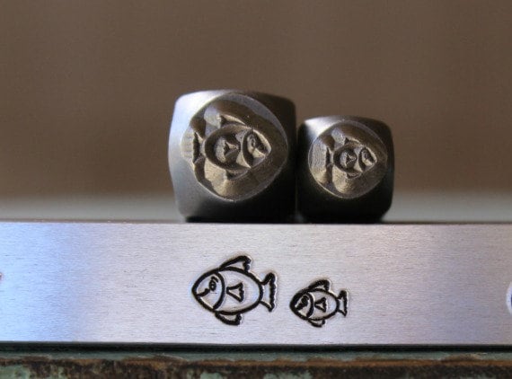 8mm Trout Fish Metal Punch Design Jewelry Stamp