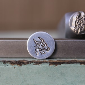 Brand New 8mm Dragon Head Metal Design Stamp - Metal Stamp - Metal Stamping and Jewelry Tool - SGCH-444