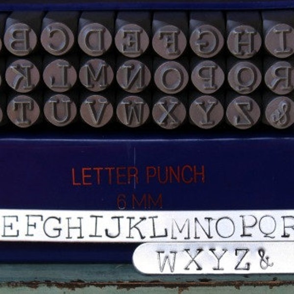 6MM Typewriter Font Alphabet Letter Uppercase Stamp Set - Jewelry Metal Stamps - Metal And Jewelry Stamping Tool - SGE-16U