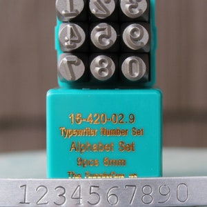 Vintage Steel Number Stamps 1/4 Punches in Wood Holder Nine Piece Punch  Stamps in Homemade Wooden Box 
