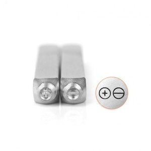 Impress Art 4mm Screw Heads Metal Design 2 Stamp Set - Metal Stamp - Metal Stamping and Jewelry Tool - SGSC1510-AP-4MM-2PC