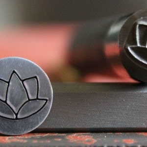 Advantage Series Lotus Flower Metal Design Stamp - Made In The USA - Available In 2 Different Sizes - For use on Stainless Steel - SGAD-15