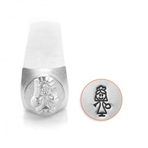 Impress Art 6mm Stick Figure Bride Metal Design Stamp - Metal Stamp - Metal Stamping and Jewelry Tool - SGSC159-V-7mm