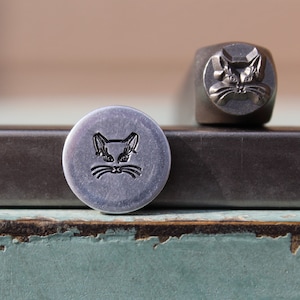6mm Cat Heart Metal Punch Stamp - CH-375 Design For Jewelry Making & Metal Stamping