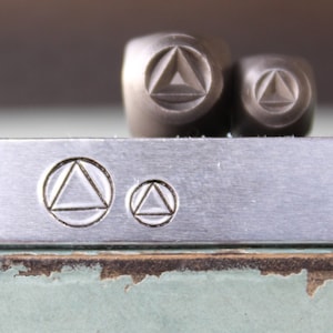 Supply Guy 6mm and 4mm Recovery Symbol Metal Design 2 Stamp Set - Metal Stamp - Metal Stamping and Jewelry Tool - SGCH-490491