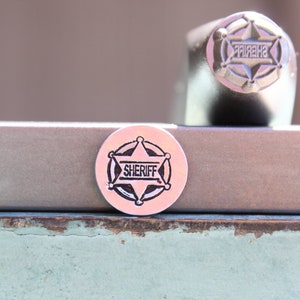 Supply Guy 10mm Sheriff Badge Metal Design Stamp - Metal Stamp - Metal Stamping and Jewelry Tool - SGCH-527