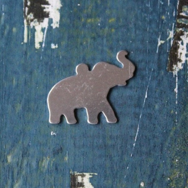 Aluminum Tiny Elephant 18G Stamping Blank - .83" x 1.00" Thick Gauge Stamping Blank - 1 Per Pack - Made in USA - SG-A-025