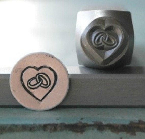 8mm Heartbeat Metal Punch Design Jewelry Stamp