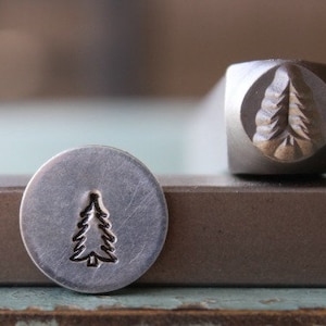 6 mm pijnboom DIY sieraden maken metalen ontwerpstempel - stempelset, gereedschap, pers, machine en benodigdheden - SGCH-242
