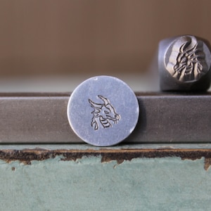 Supply Guy 6mm Dragon Head Metal Design Stamp - Metal Stamp - Metal Stamping and Jewelry Tool - SGCH-443