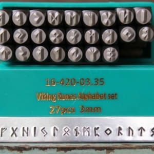 Supply Guy Juego de sellos de metal Runa vikinga 25 de 3 mm - Sello de metal - Sellos de metal de joyería de 3 mm - SGCH-VIKING
