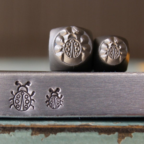 Brand New 4mm and 6mm Ladybug Metal Design 2 Stamp Set - Metal Stamp - Metal Stamping and Jewelry Tool - SGCH-408409