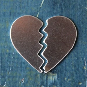 Aluminum Broken Heart 18G Deburred Stamping Blank - 1 3/8" x 1 1/2" - Thick Gauge Stamping Blank - 1 Per Pack - Made in USA - SG-MM-05