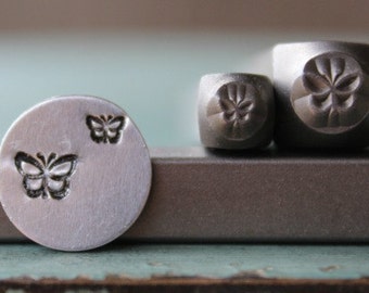 5mm and 3mm Butterfly DIY Jewelry Making Metal Design 2 Stamp Set - Stamping Kit, Tools, Press, Machine & Supplies - SGCH-145146