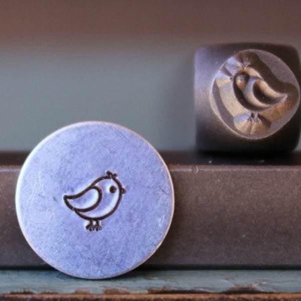 Sello de metal de 5 mm para hacer joyas (diseño de pollito) - Kit de estampado, herramientas, prensa, máquina y suministros - SGCH-89