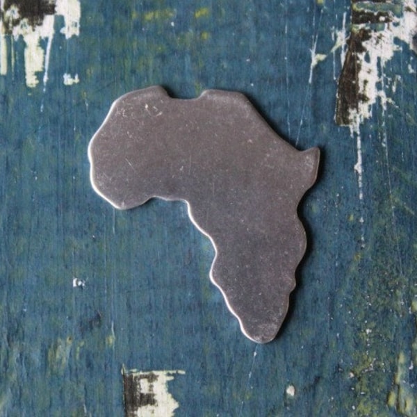 Aluminum Country of Africa 18G Stamping Blank - 1.30" x .62" Thick Gauge Stamping Blank - 1 Per Pack - Made in USA - SG-SOLAFRICA