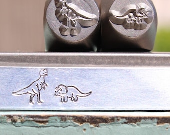 Supply Guy 8mm Dinosaur Metal Design 2 Stamp Set - Metal Stamp - Metal Stamping and Jewelry Tool - SGCH-117532