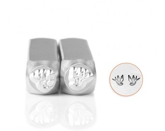 Impress Art Swallows DIY Jewelry Making Metal Design 2 Stamp Set - Stamping Kit, Tools, Press, Machine & Supplies - SGSC156-BV-2PC