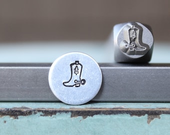 Brand New 6mm Cowboy Boot (left facing) Metal Design Stamp - Metal Stamp - Metal Stamping and Jewelry Tool - SGCH-472