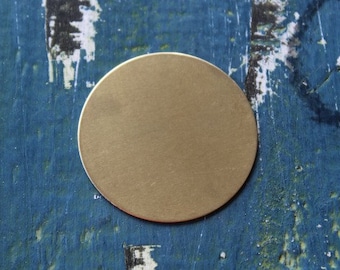 1.5" Brass Circle Stamping Blank - Metal Stamping Blank - 1.5" -  Pack of 5 - 24 Gauge - Jewelry Stamping Blank - SGMET-400.05G