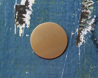 3/4" Brass Circle Metal Stamping Blank- Jewelry Stamping Blank - Pack of 5 - 24 Gauge - 3/4" - Jewelry Stamping Blank - SGMET-400.25G