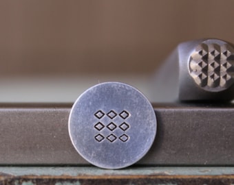 5 mm ruitpatroon DIY sieraden maken metalen ontwerpstempel - Stempelset, gereedschap, pers, machine en benodigdheden - SGCH-420