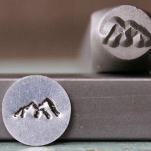 8mm Rocky Mountain Range DIY Jewelry Making Metal Design Stamp - Stamping Kit, Tools, Press, Machine & Supplies - SGCH-268
